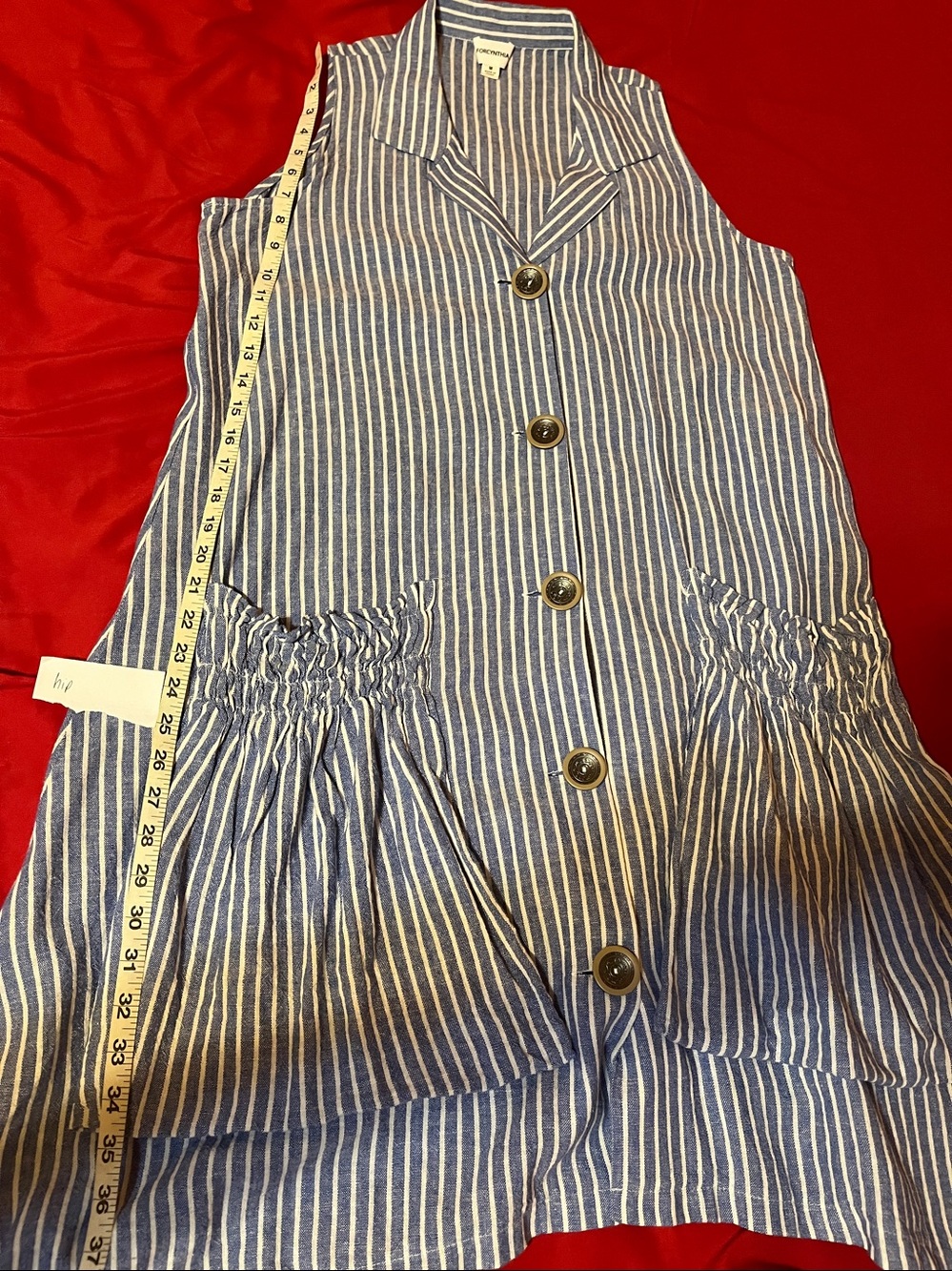 For Cynthia Blue and White Striped Dress - Picture 6 of 6